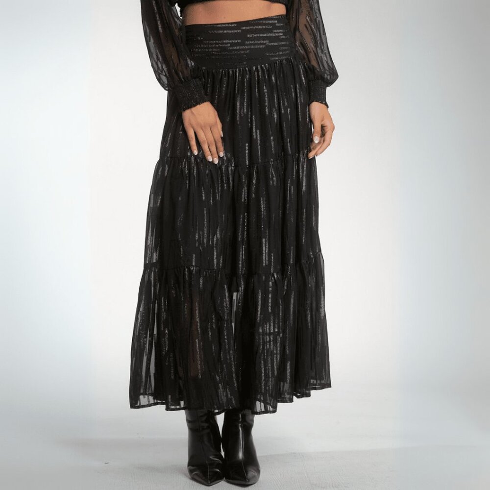 NWT - Elan Allure Black Maxi High Waisted Skirt